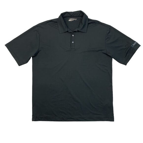 Nike Polo Shirt Mens L Large Black Elite Series Ottoman Bonded Performance Golf - Picture 1 of 12